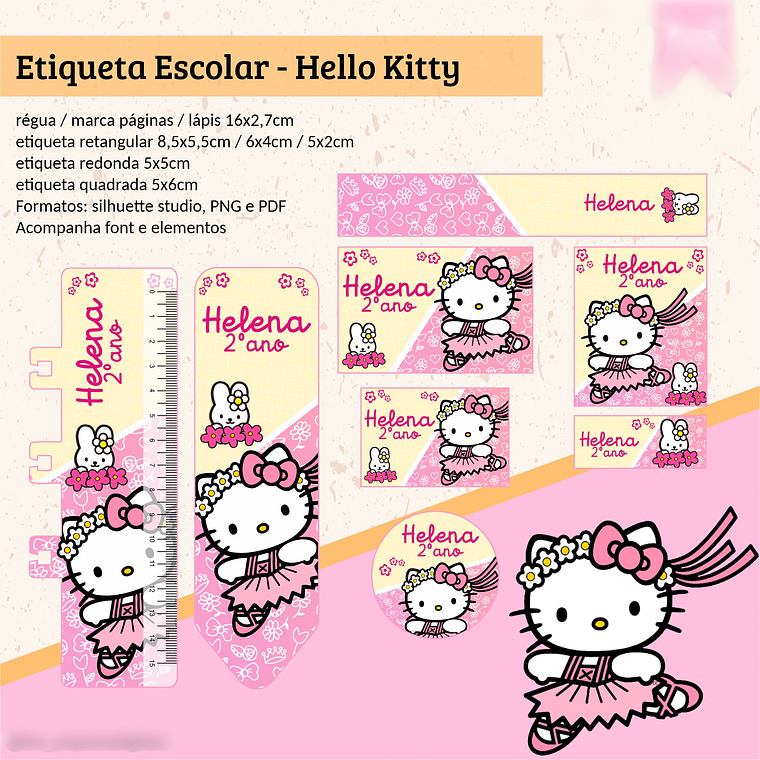 ETIQUETA ESCOLAR - HELLO KITTY  1