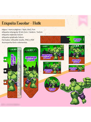 ETIQUETA ESCOLAR - HULK 