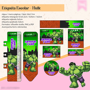 ETIQUETA ESCOLAR - HULK 