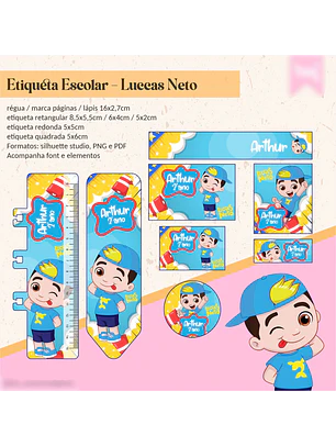 ETIQUETA ESCOLAR - LUCCAS NETO 