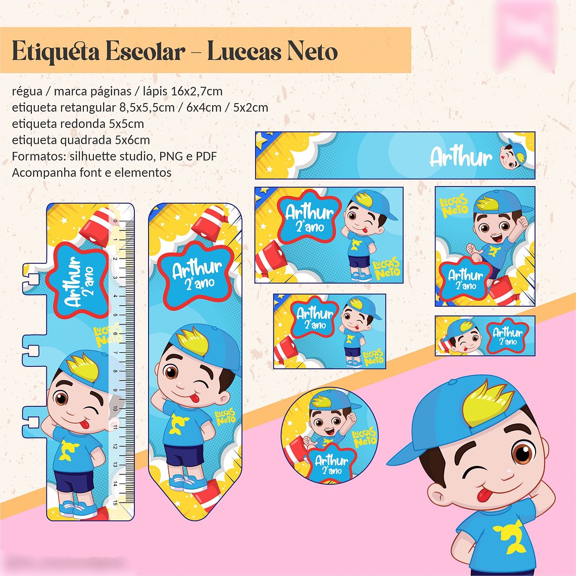ETIQUETA ESCOLAR - LUCCAS NETO  1