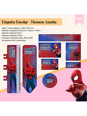 ETIQUETA ESCOLA - HOMEM ARANHA 
