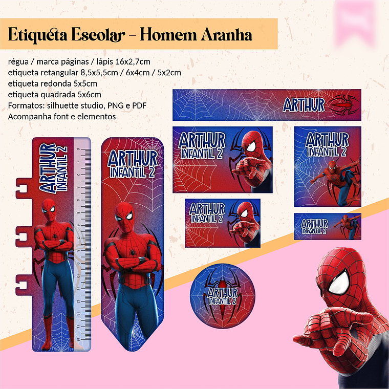 ETIQUETA ESCOLA - HOMEM ARANHA  1