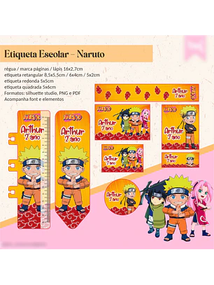 ETIQUETA ESCOLAR - NARUTO 