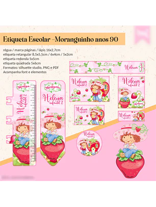 ETIQUETA ESCOLAR - MORANGUINHO ANOS 90