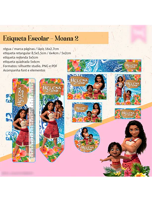 ETIQUETA ESCOLAR - MOANA 2 