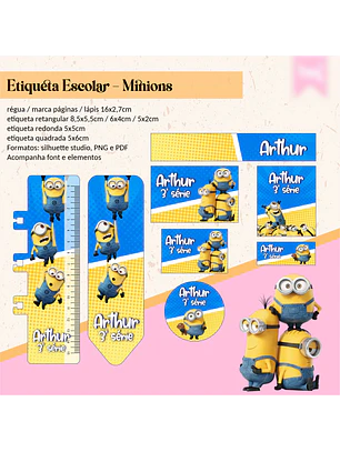ETIQUETA ESCOLAR - MINIONS 