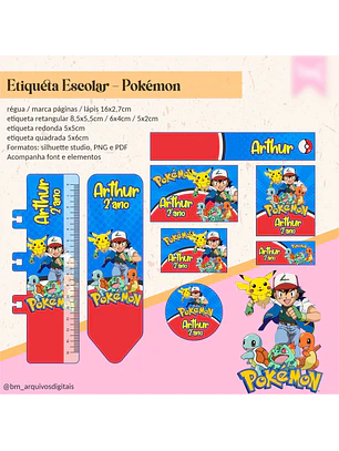 ETIQUETA ESCOLAR - POKÉMON 