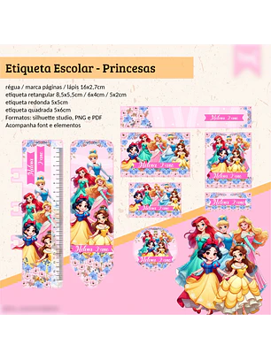 ETIQUETA ESCOLAR - PRINCESAS 
