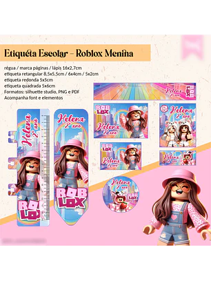 ETIQUETA ESCOLAR - ROBLOX MENINA 