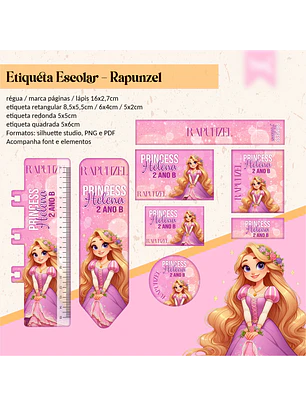 ETIQUETA ESCOLA - RAPUNZEL 