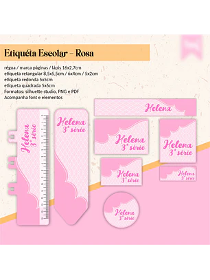 ETIQUETA ESCOLAR - ROSA 