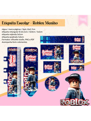 ETIQUETA ESCOLAR - ROBLOX MENINO 