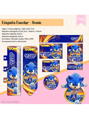 ETIQUETAS ESCOLARES - SONIC 