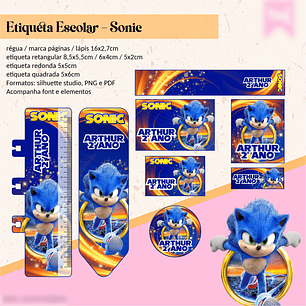 ETIQUETAS ESCOLARES - SONIC 