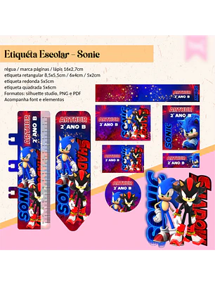 ETIQUETA ESCOLAR - SONIC 