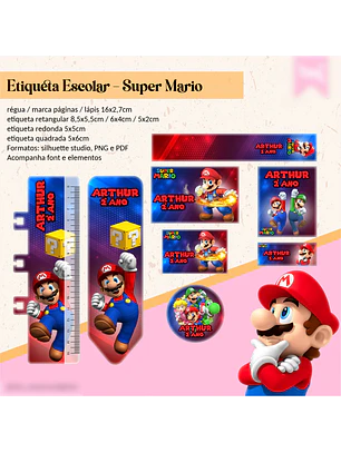 ETIQUETA ESCOLAR - SUPER MARIO 