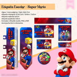 ETIQUETA ESCOLAR - SUPER MARIO 