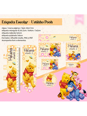 ETIQUETA ESCOLAR - URSINHO POOH 