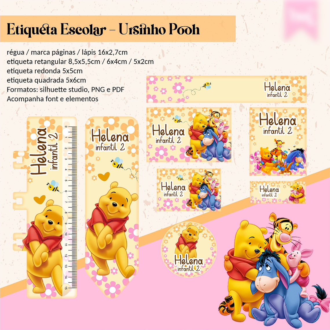 ETIQUETA ESCOLAR - URSINHO POOH  1