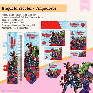 ETIQUETA ESCOLAR - VINGADORES 