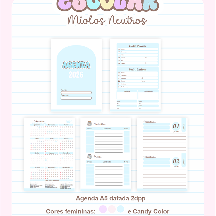  Combo Miolos Neutros - Escolar 1.0 2026 (Pamella) 2