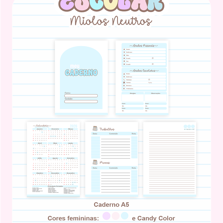  Combo Miolos Neutros - Escolar 1.0 2026 (Pamella) 4