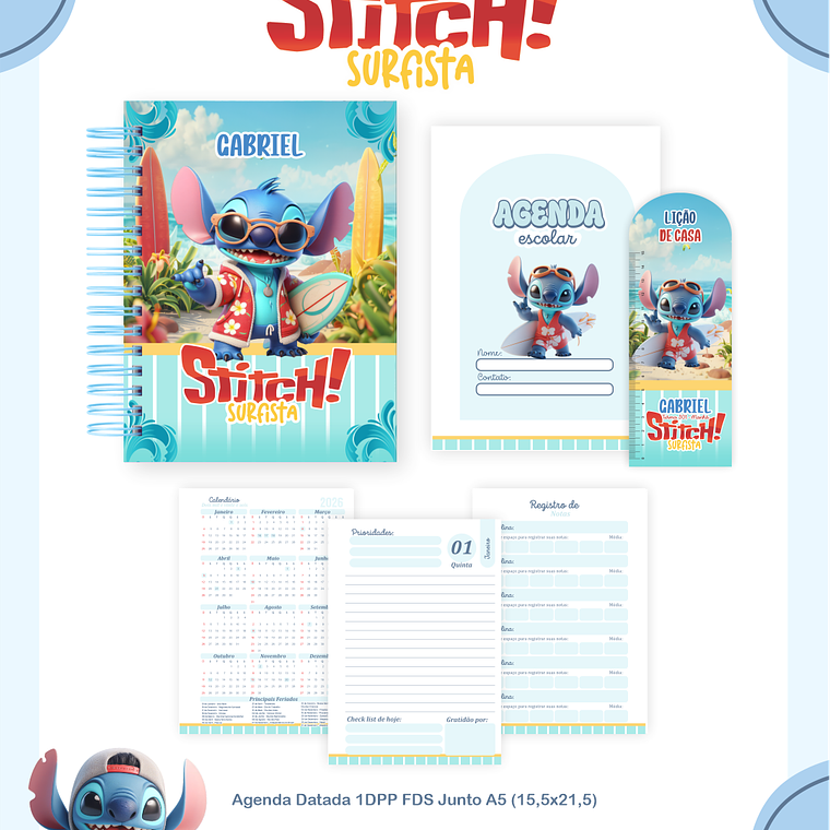 Arquivo Combo Escolar Stitch Surfista 4
