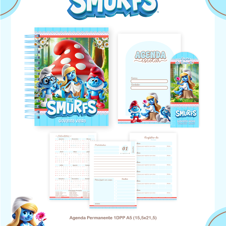 Arquivo Combo Escolar Smurfs 2