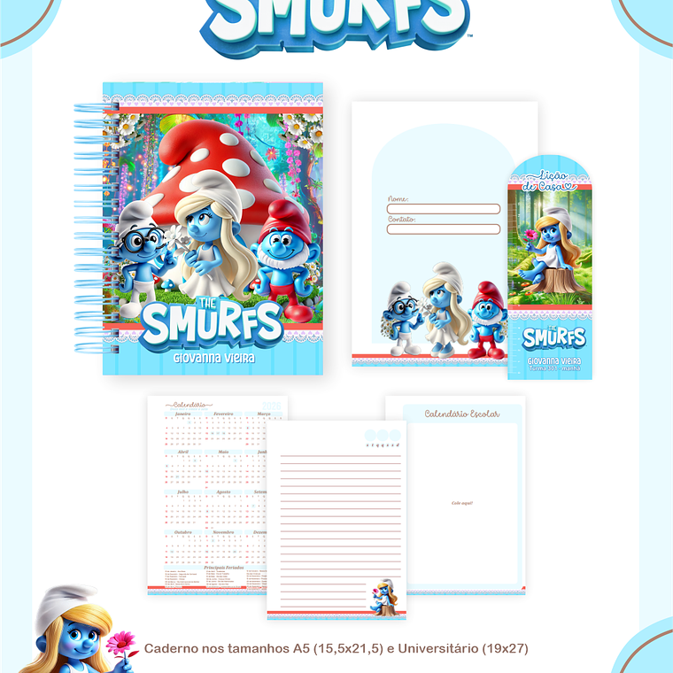 Arquivo Combo Escolar Smurfs 3