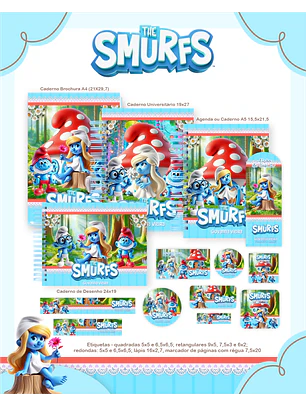 Arquivo Combo Escolar Smurfs