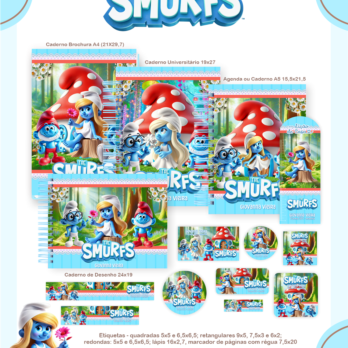 Arquivo Combo Escolar Smurfs 1