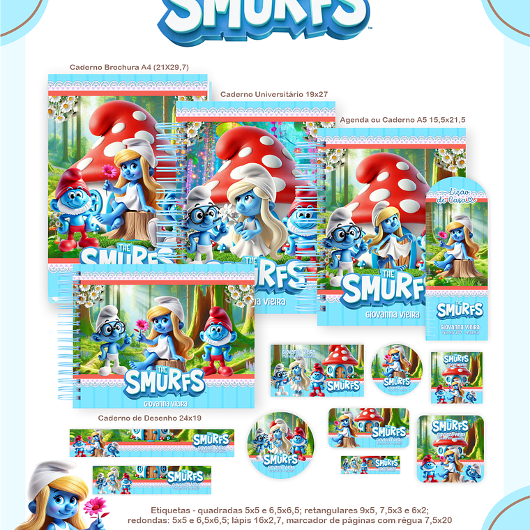 Arquivo Combo Escolar Smurfs 1