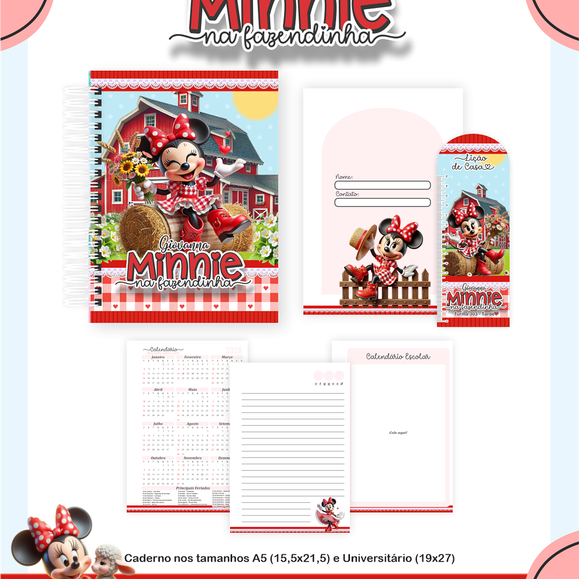 Arquivo Combo Escolar Minnie Na Fazendinha 3