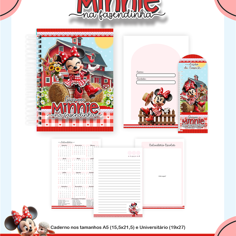Arquivo Combo Escolar Minnie Na Fazendinha 3