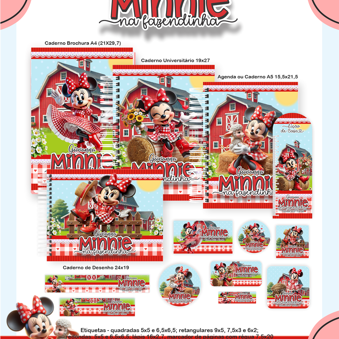 Arquivo Combo Escolar Minnie Na Fazendinha 1