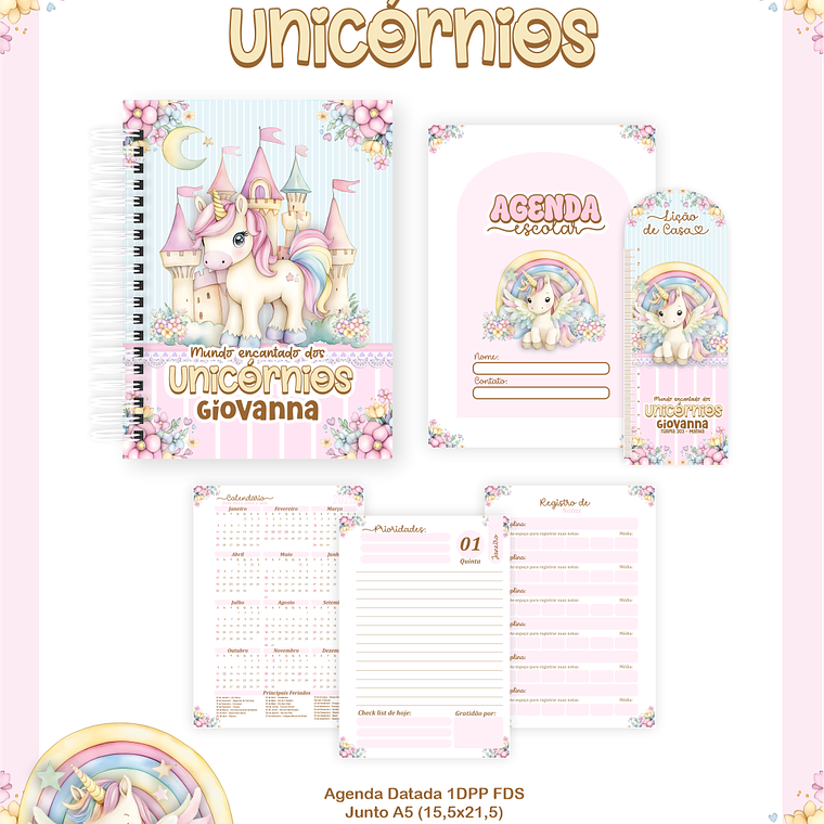 Arquivo Combo Escolar Mundo Encantado dos Unicórnios 4