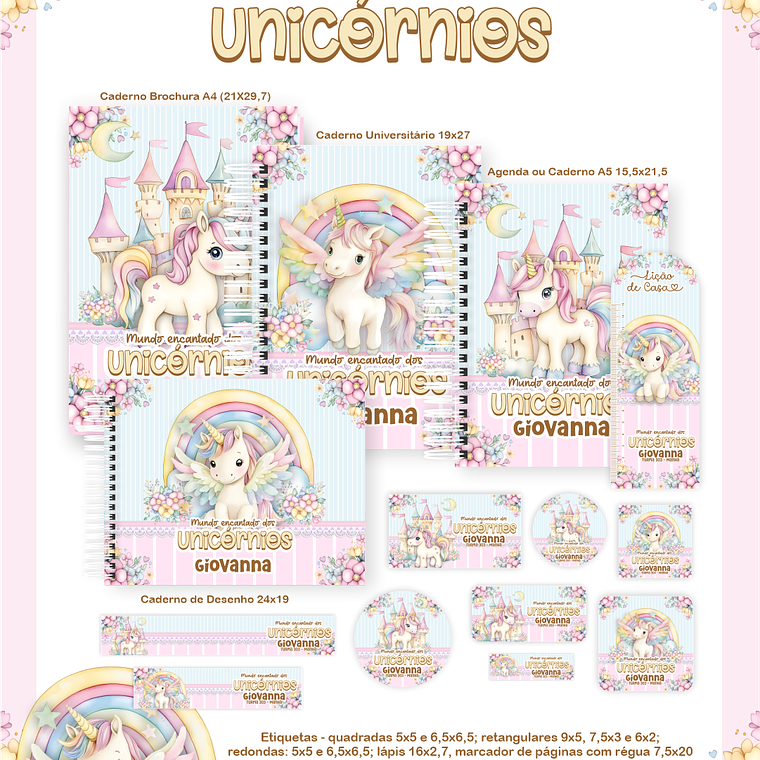 Arquivo Combo Escolar Mundo Encantado dos Unicórnios 1