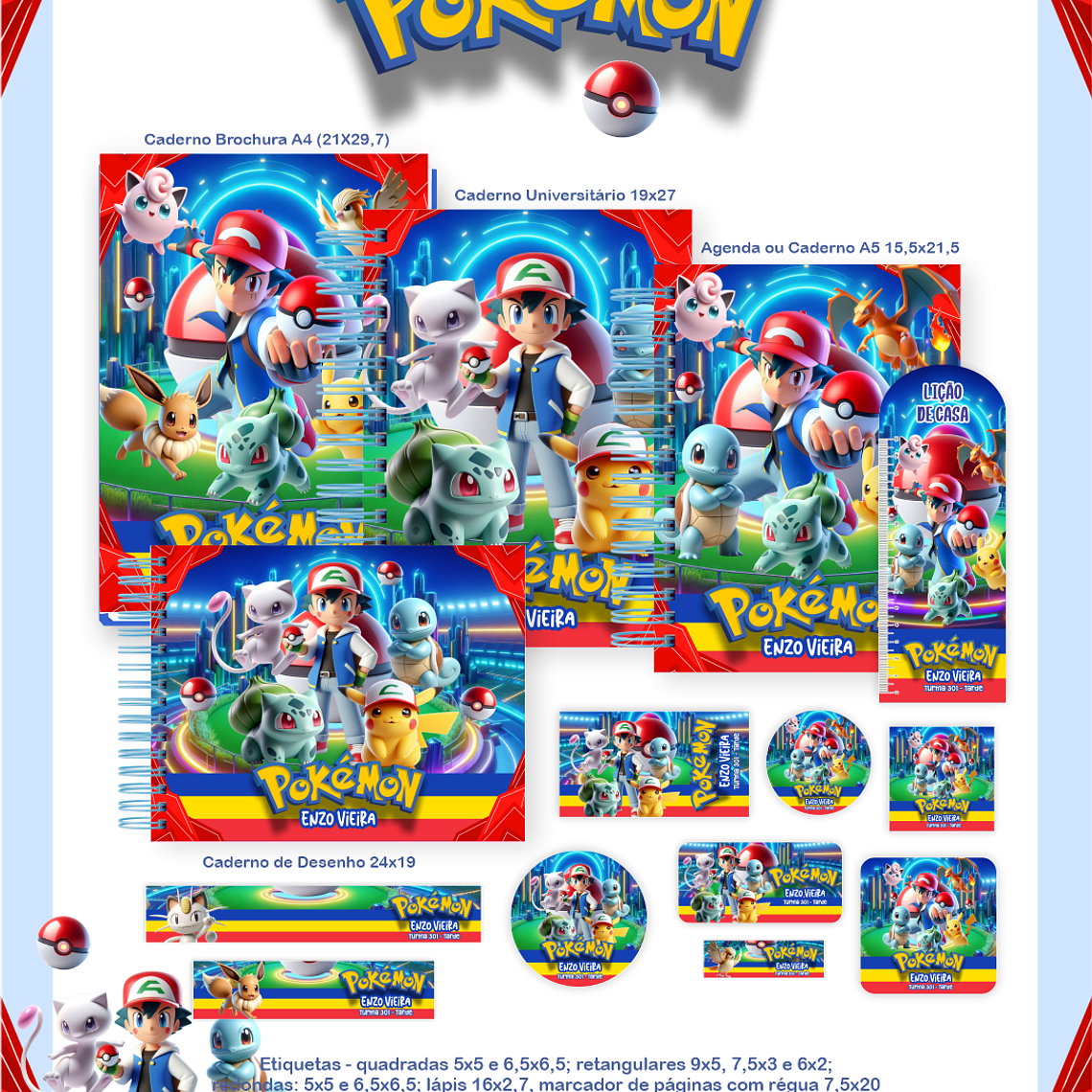 Arquivo Combo Escolar Pokemon 1