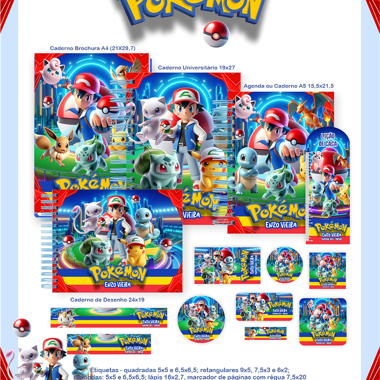 Arquivo Combo Escolar Pokemon 1