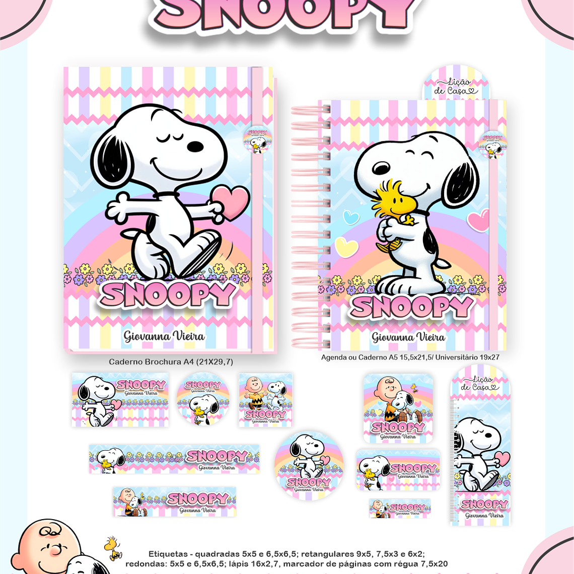 Arquivo Combo Escolar Snoopy 3