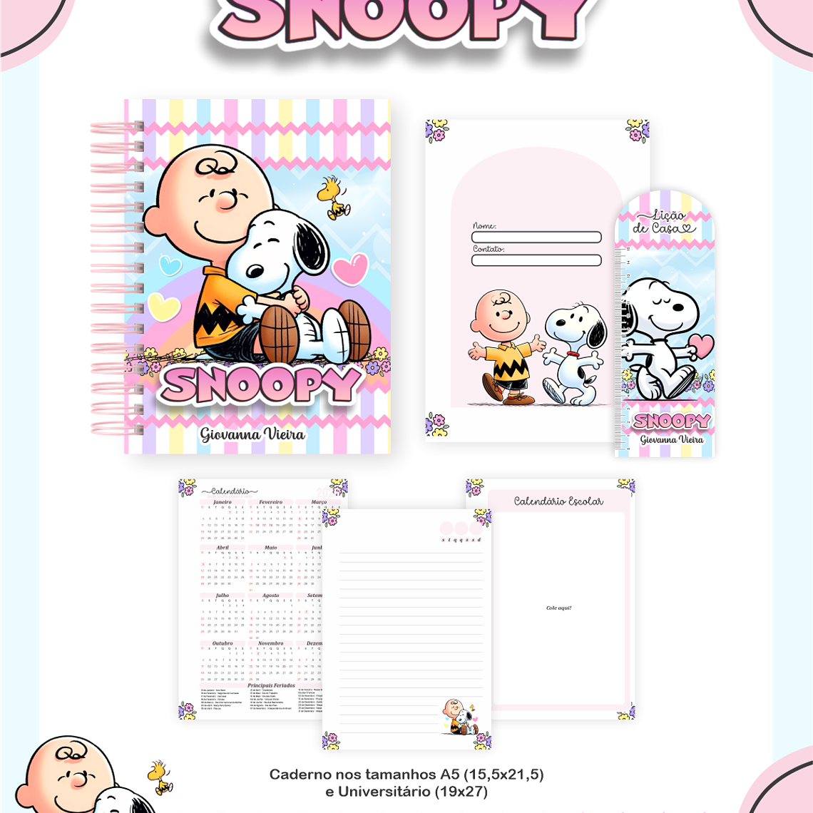 Arquivo Combo Escolar Snoopy 5