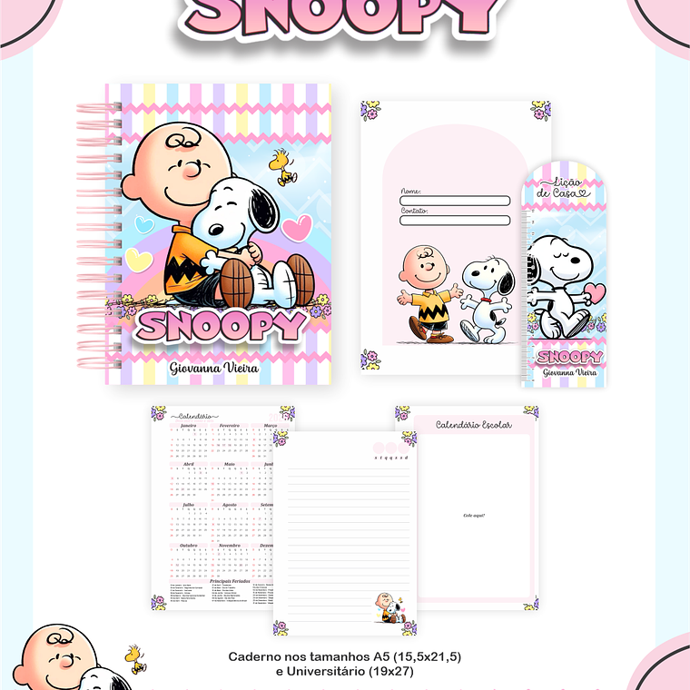 Arquivo Combo Escolar Snoopy 5