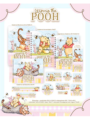 Arquivo Combo Escolar Ursinho Pooh