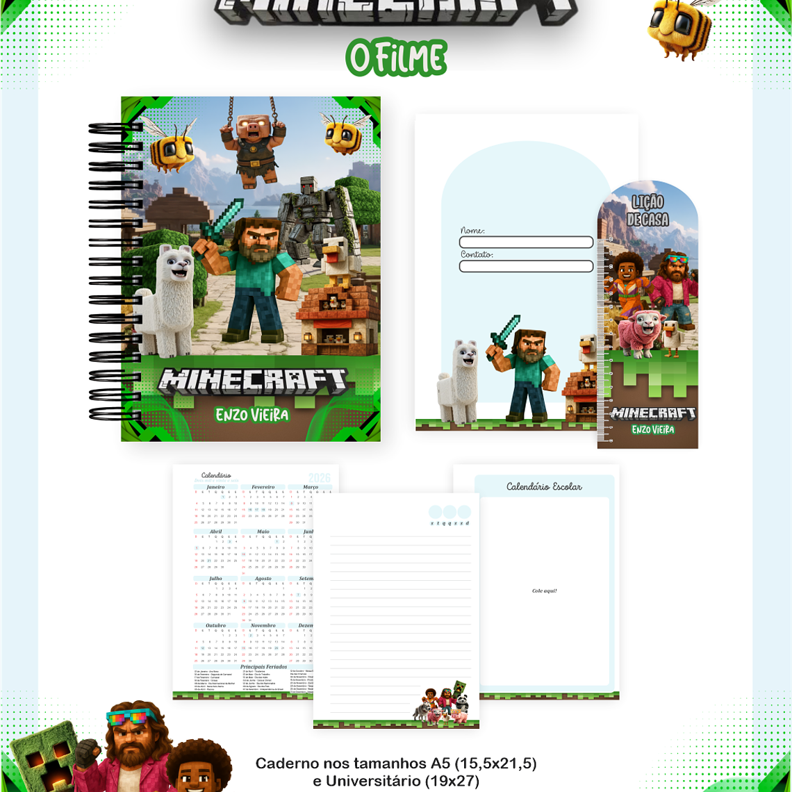 Arquivo Combo Escolar Minecraft O Filme 4