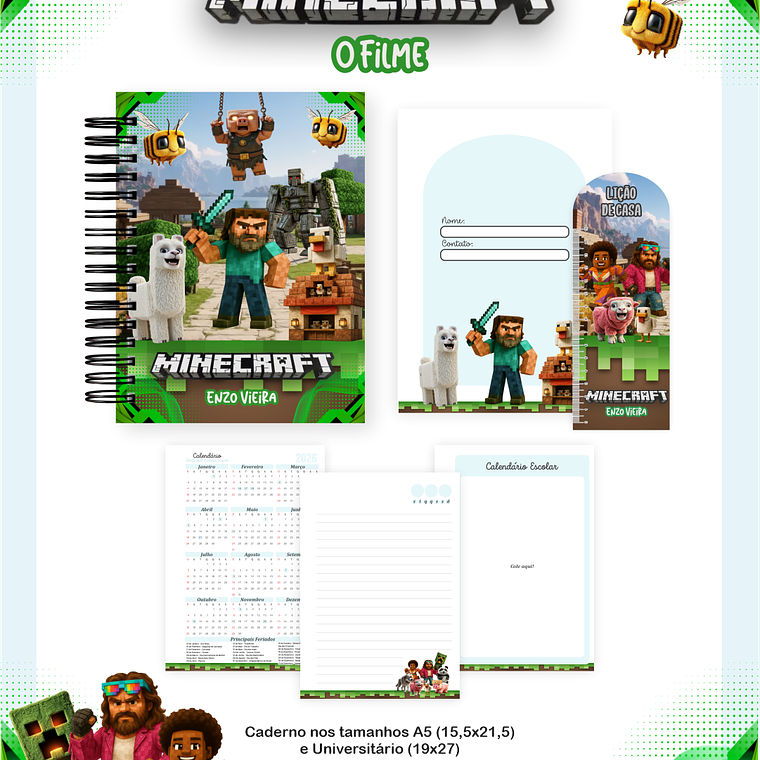 Arquivo Combo Escolar Minecraft O Filme 4