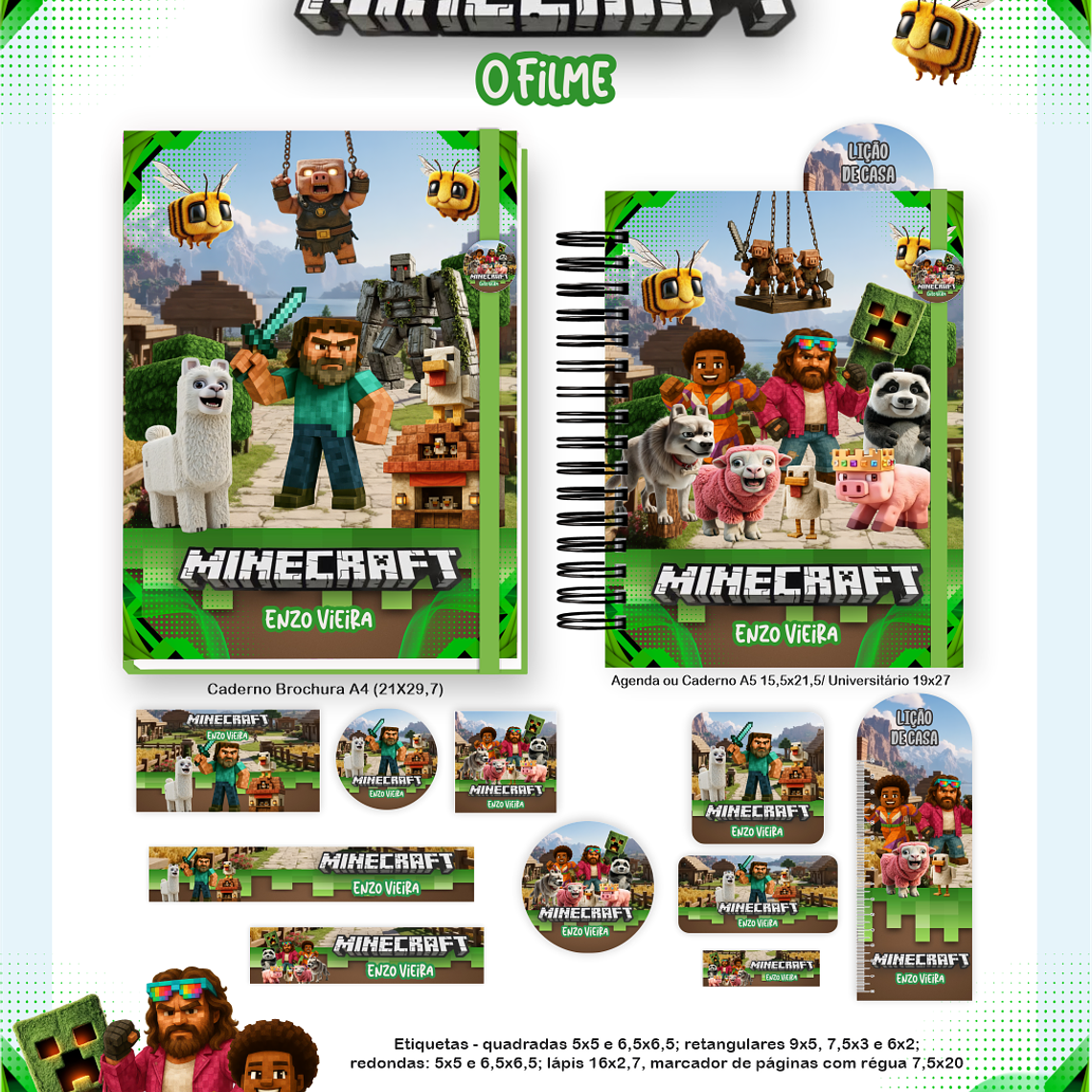 Arquivo Combo Escolar Minecraft O Filme 2