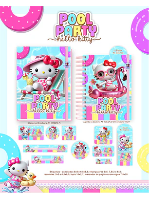 Arquivo Combo Escolar Pool Party Hello Kitty