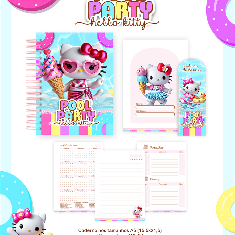Arquivo Combo Escolar Pool Party Hello Kitty 3