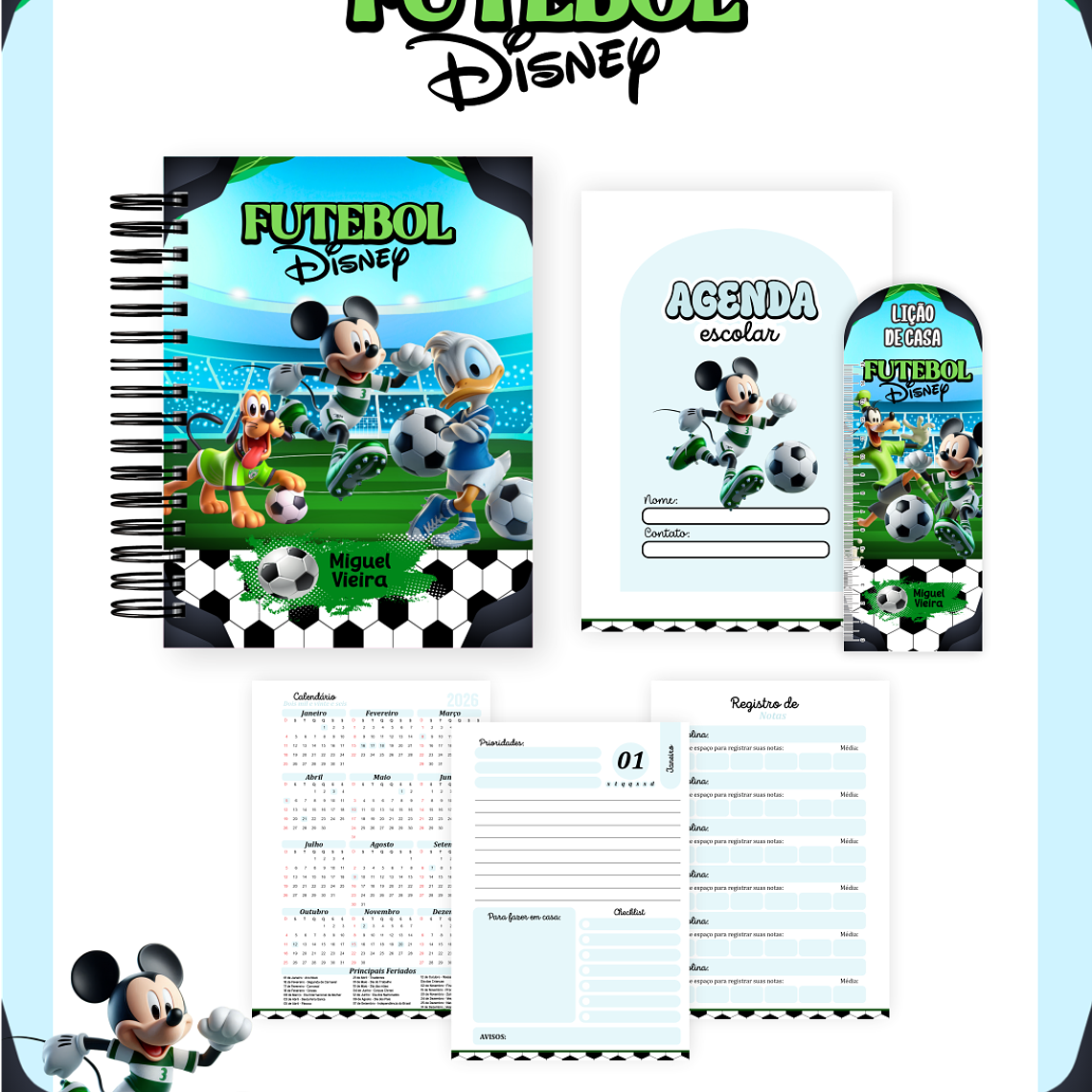 Arquivo Combo Escolar Futebol Disney 3